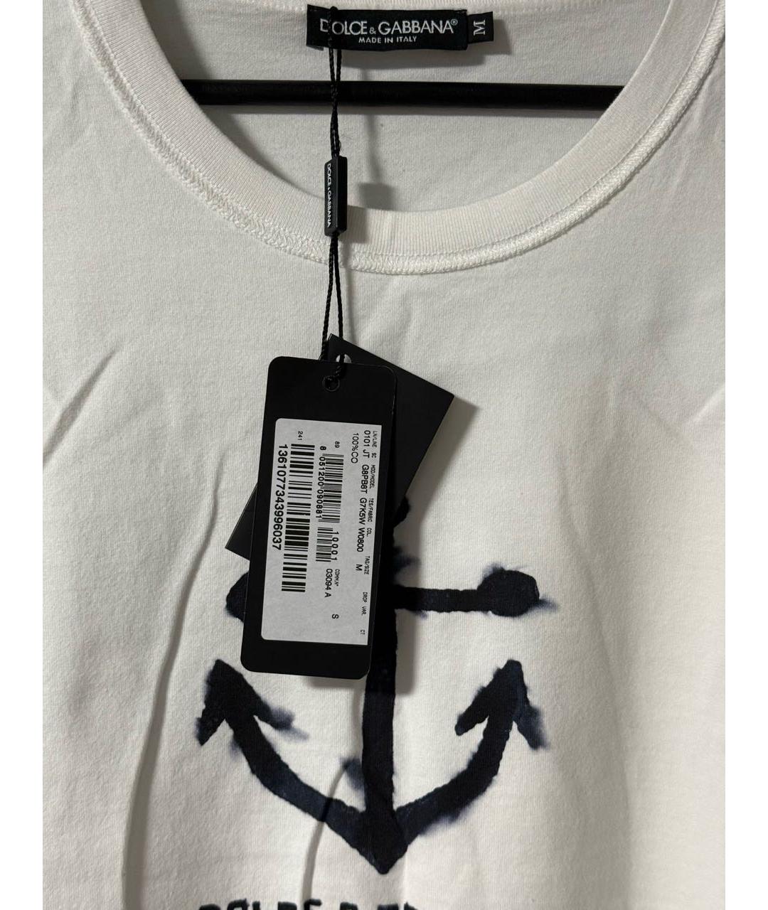 DOLCE&GABBANA Белая хлопковая футболка, фото 3