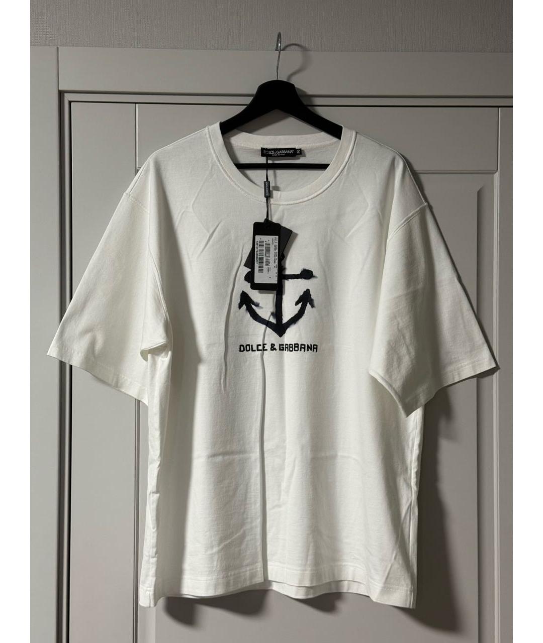 DOLCE&GABBANA Белая хлопковая футболка, фото 4