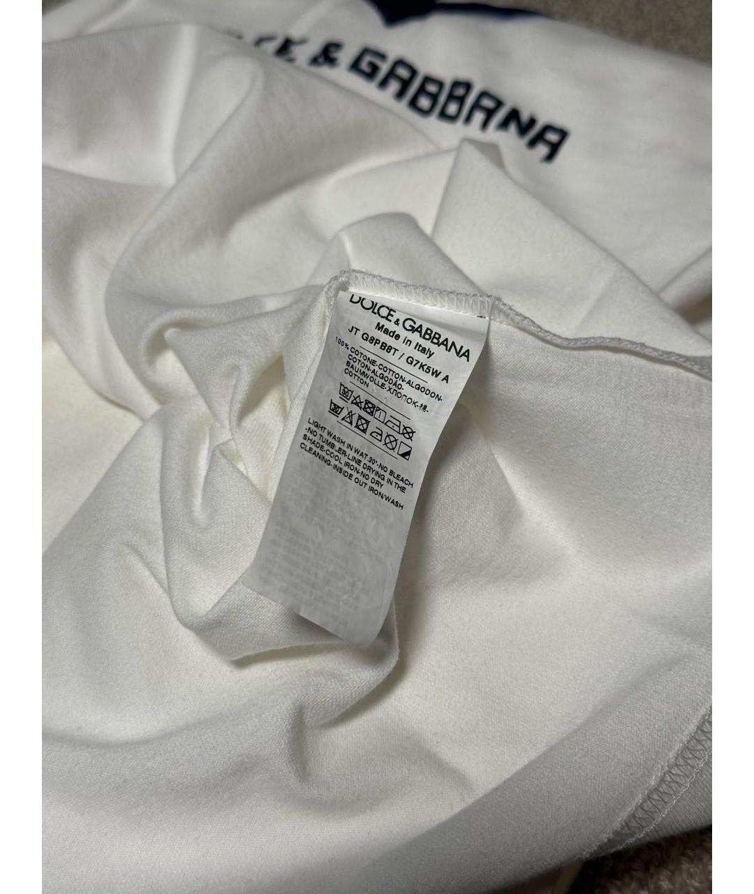 DOLCE&GABBANA Белая хлопковая футболка, фото 5