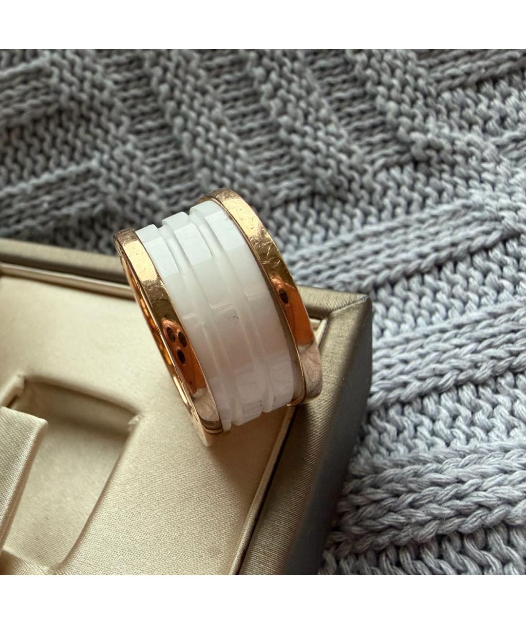 BVLGARI Белое кольцо из розового золота, фото 4