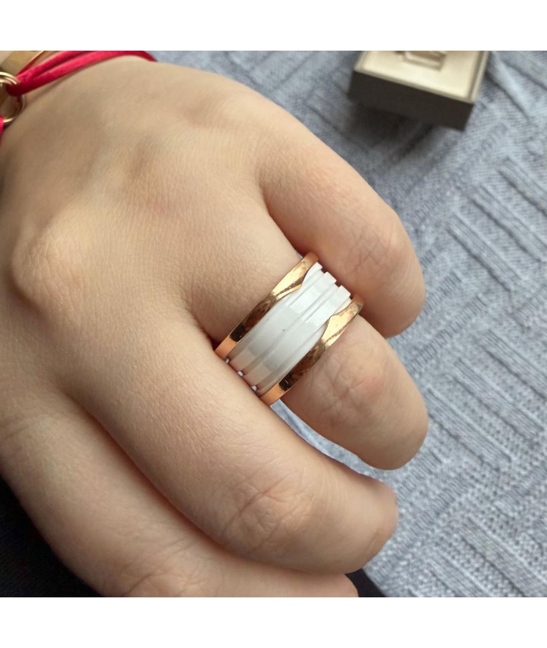 BVLGARI Белое кольцо из розового золота, фото 8