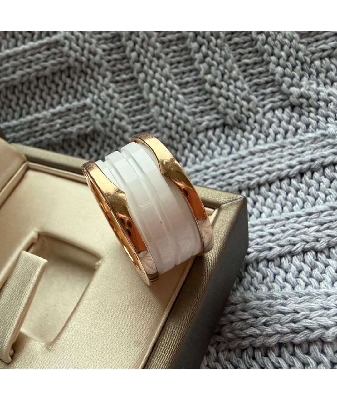 BVLGARI Белое кольцо из розового золота, фото 5