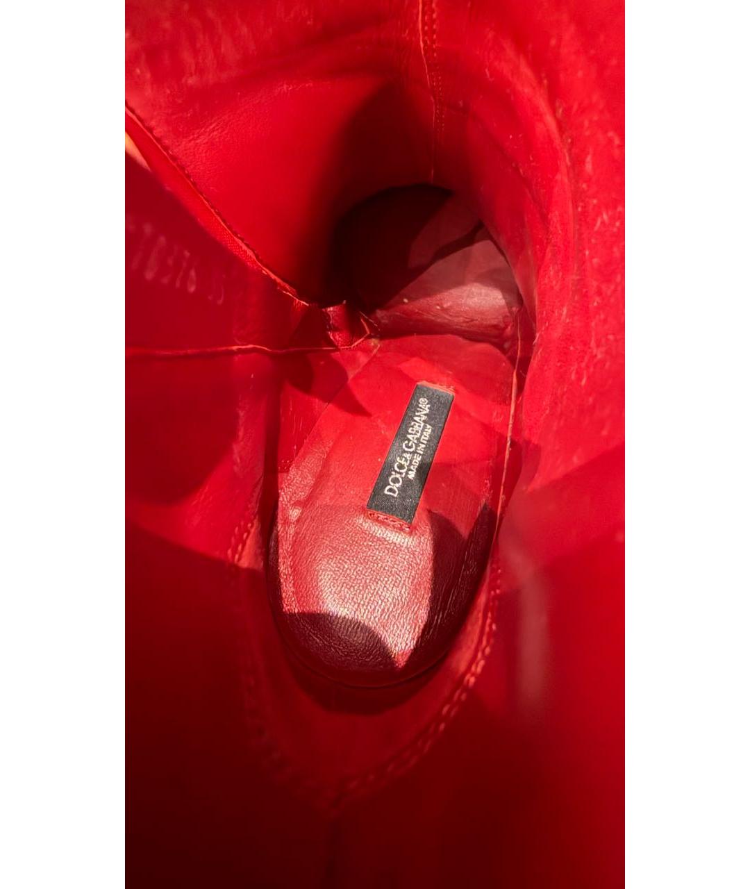 DOLCE&GABBANA Красные кожаные ботильоны, фото 3