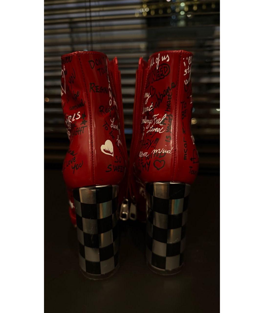 DOLCE&GABBANA Красные кожаные ботильоны, фото 2