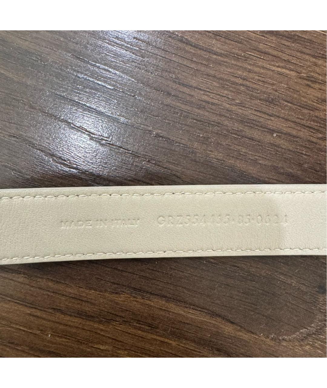 SAINT LAURENT Белый кожаный ремень, фото 4