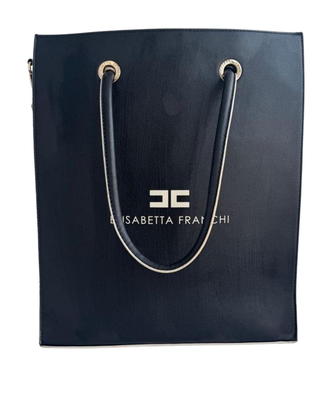 ELISABETTA FRANCHI Черная сумка тоут из искусственной кожи, фото 1
