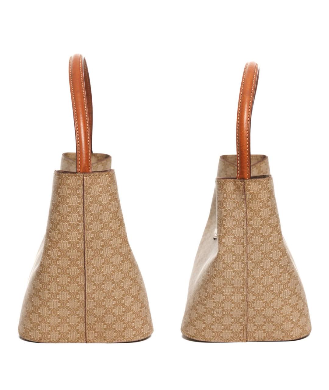 CELINE Бежевая кожаная сумка через плечо, фото 3