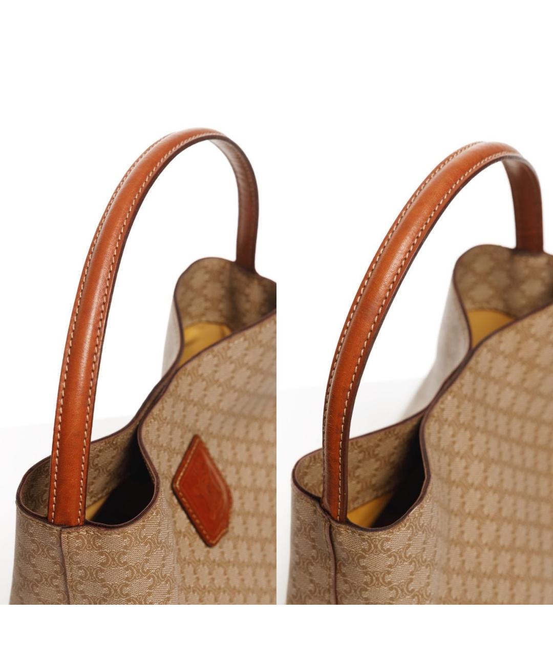 CELINE Бежевая кожаная сумка через плечо, фото 4