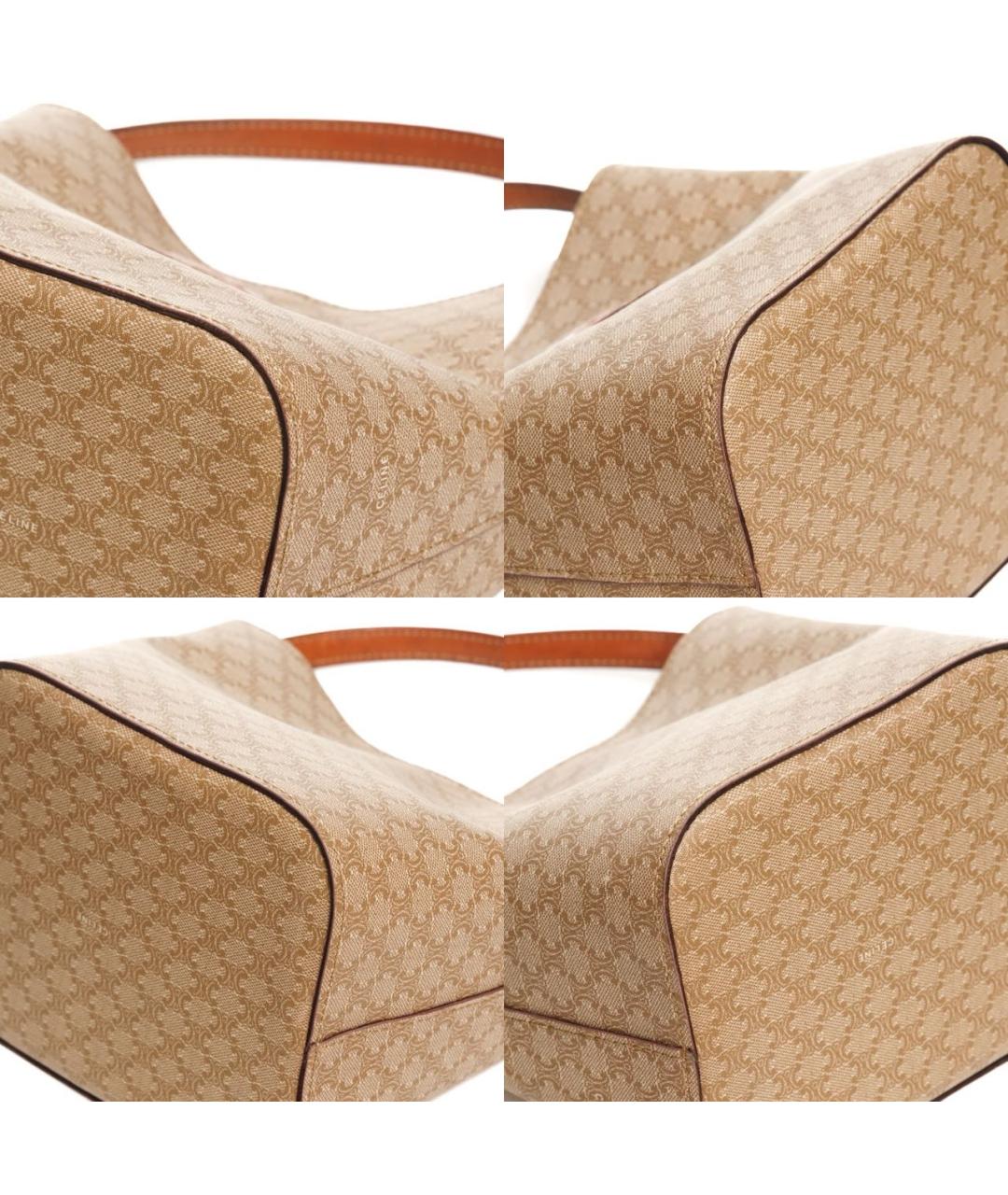 CELINE Бежевая кожаная сумка через плечо, фото 5