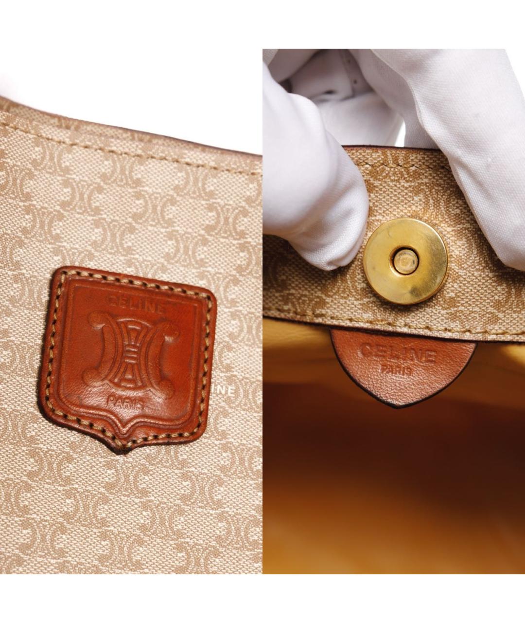 CELINE Бежевая кожаная сумка через плечо, фото 7