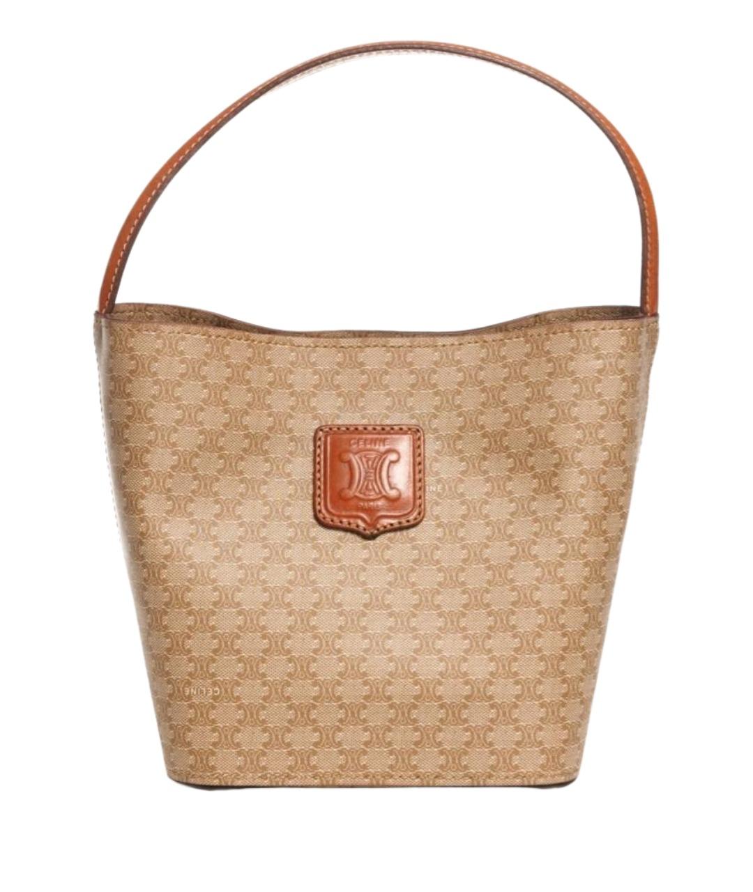 CELINE Бежевая кожаная сумка через плечо, фото 1