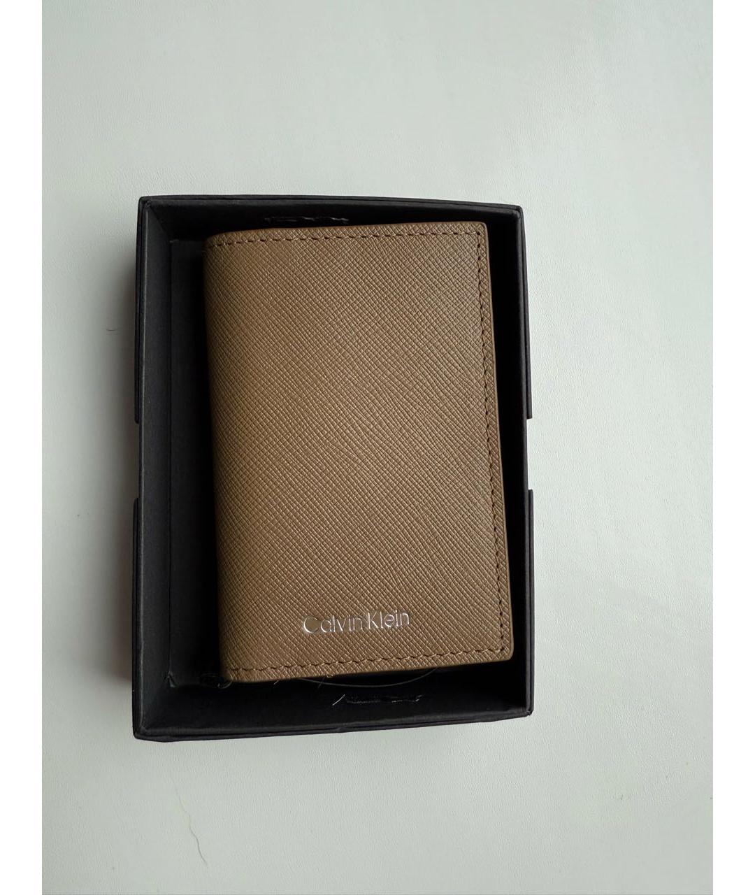 CALVIN KLEIN Бежевый кардхолдер из искусственной кожи, фото 5