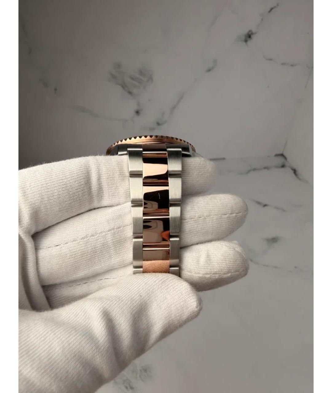 ROLEX Черные часы из розового золота, фото 5