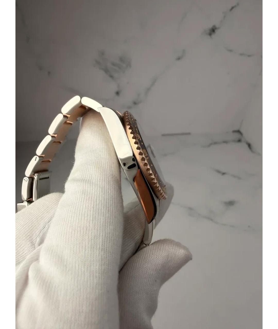 ROLEX Черные часы из розового золота, фото 4