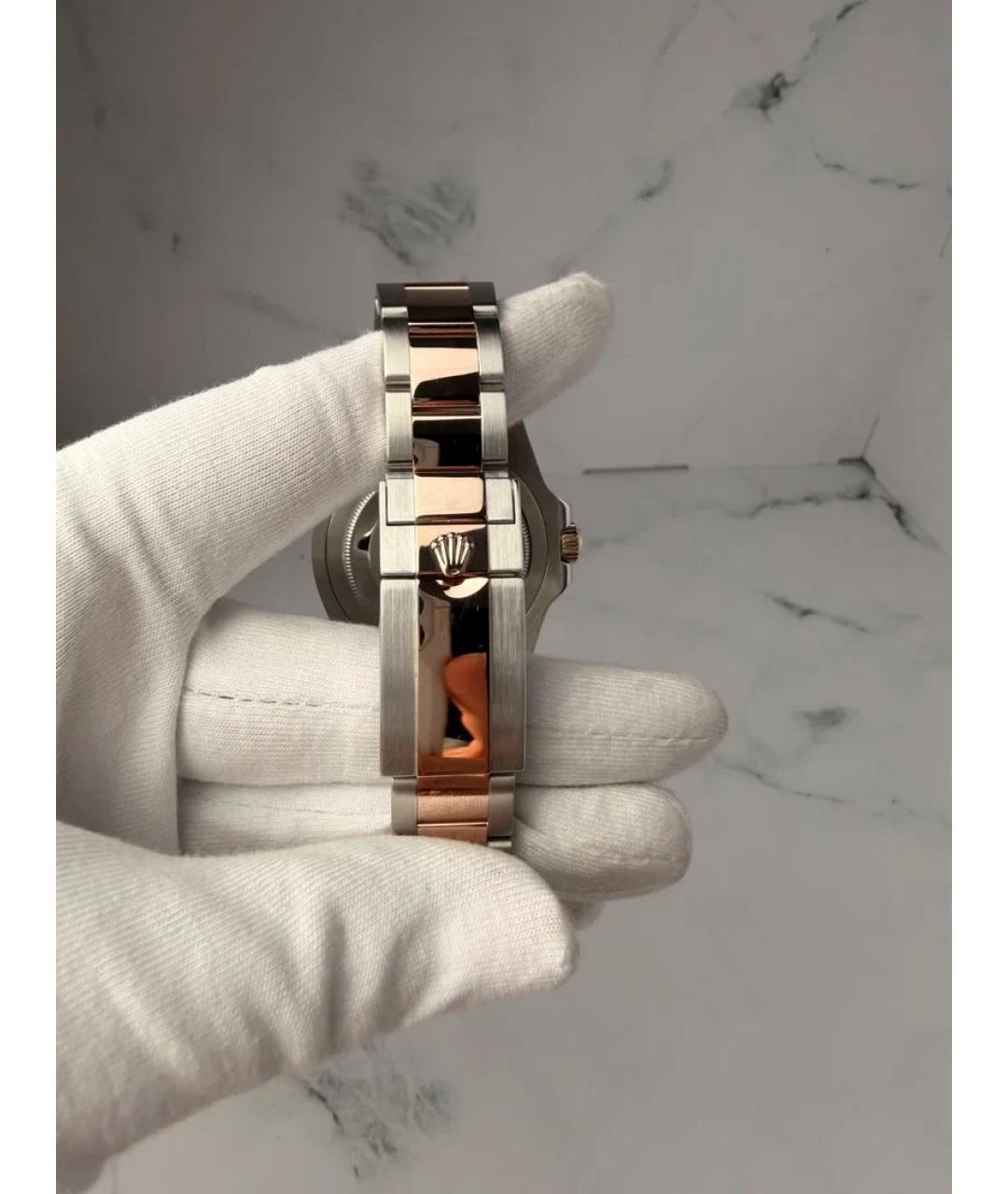 ROLEX Черные часы из розового золота, фото 6