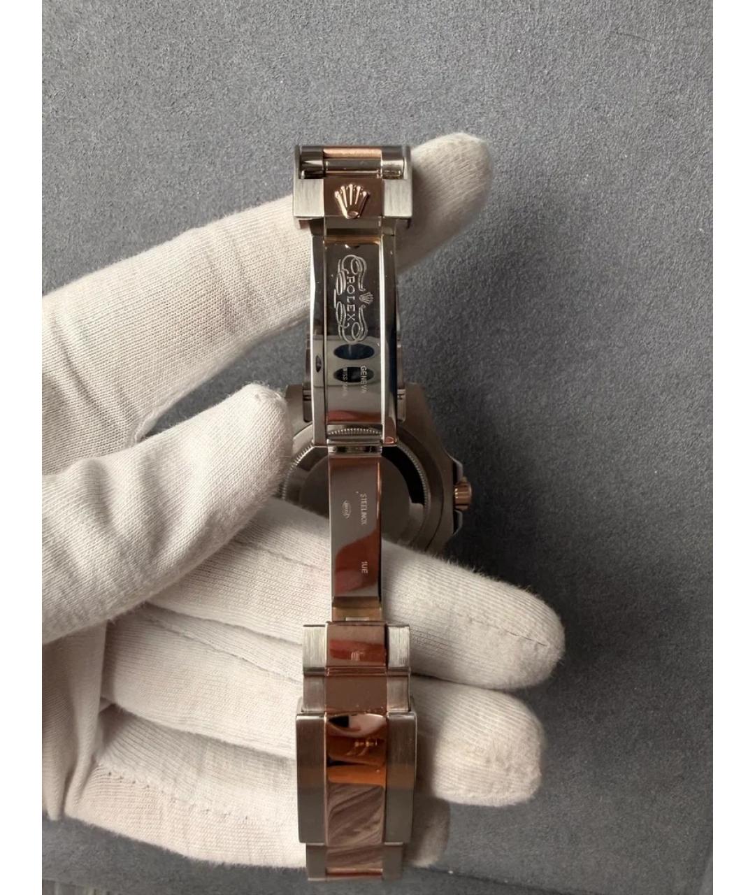 ROLEX Черные часы из розового золота, фото 7