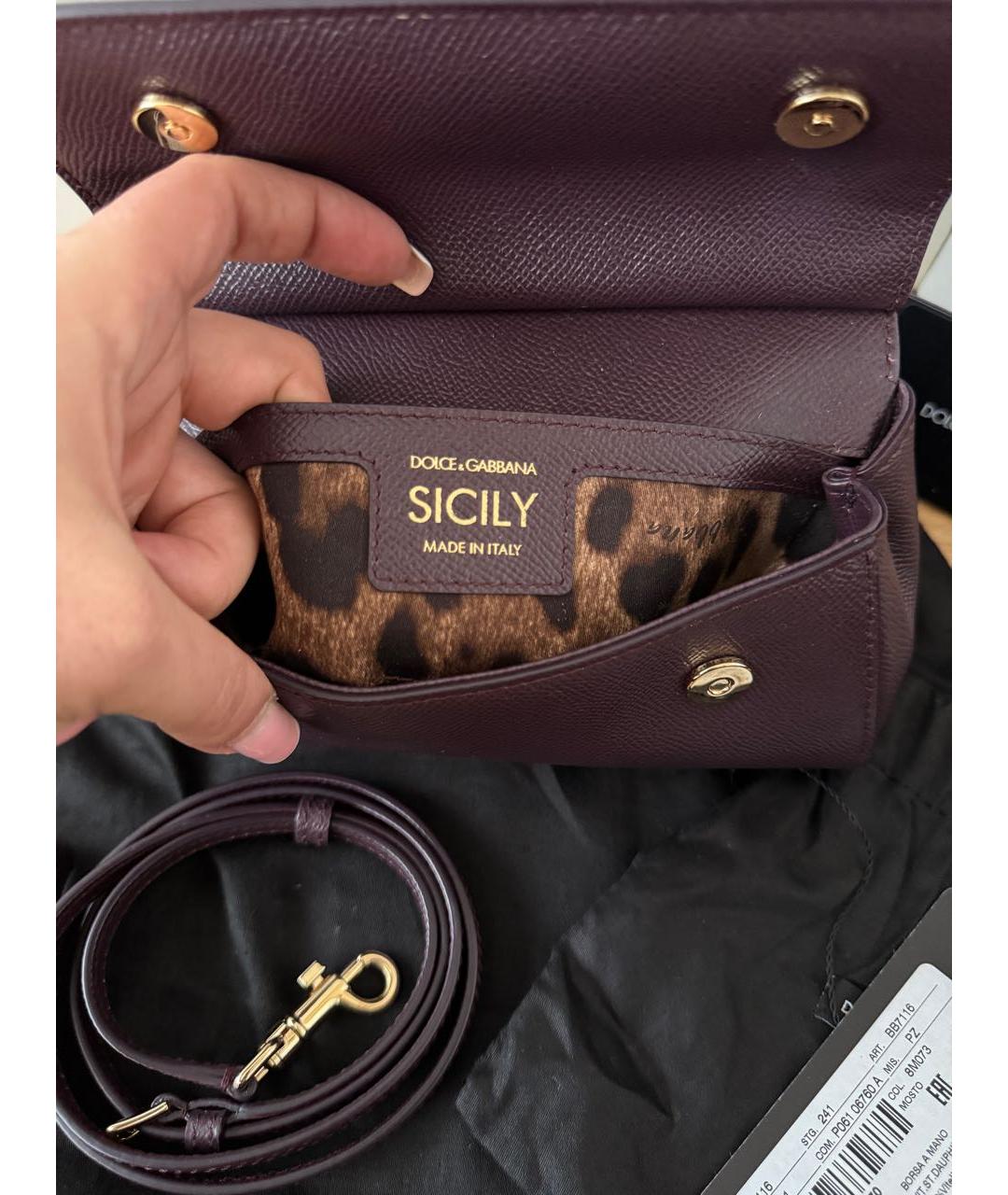 DOLCE&GABBANA Коричневая кожаная сумка через плечо, фото 6