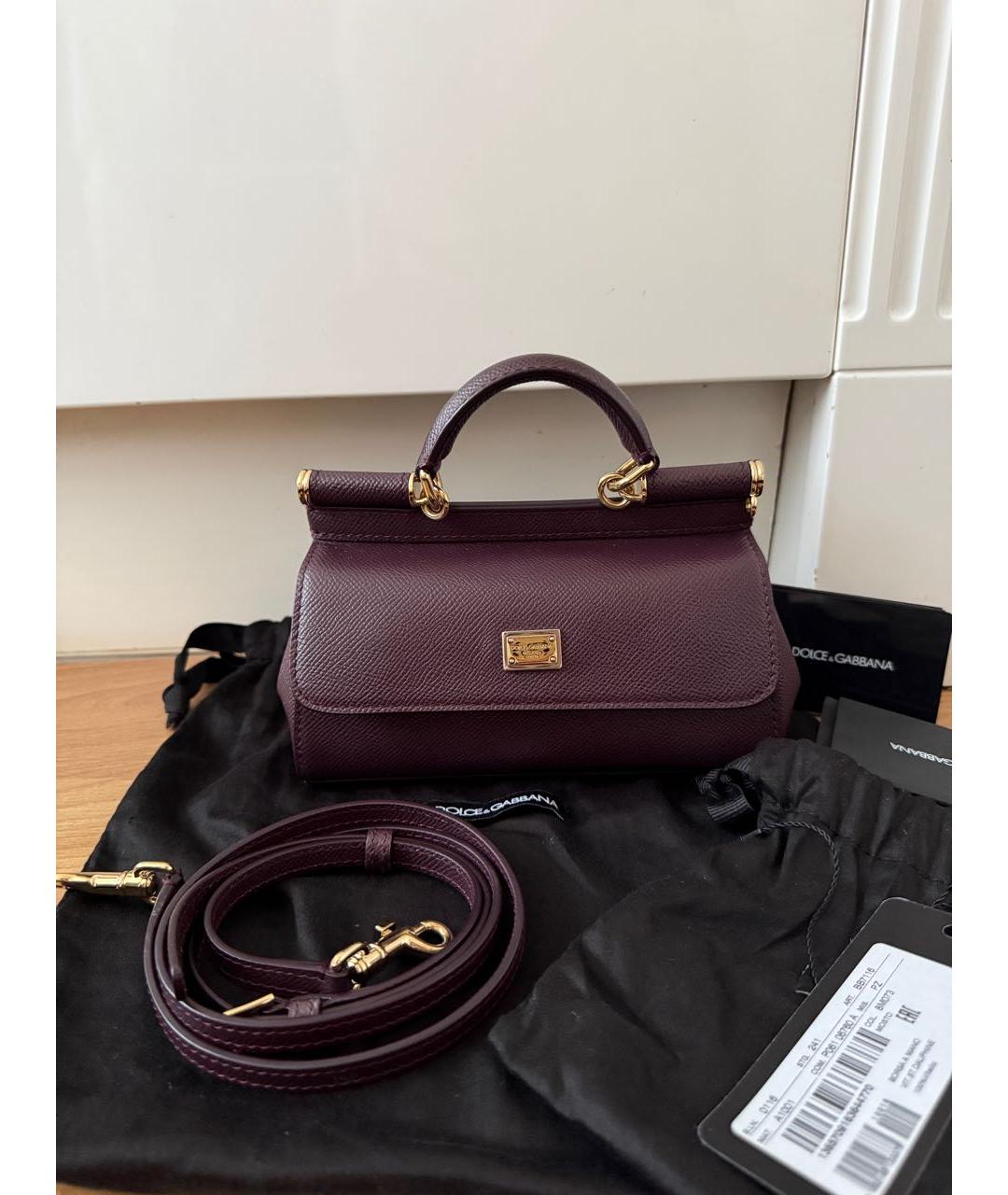 DOLCE&GABBANA Коричневая кожаная сумка через плечо, фото 9