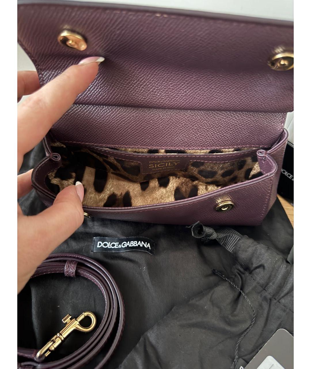 DOLCE&GABBANA Коричневая кожаная сумка через плечо, фото 4