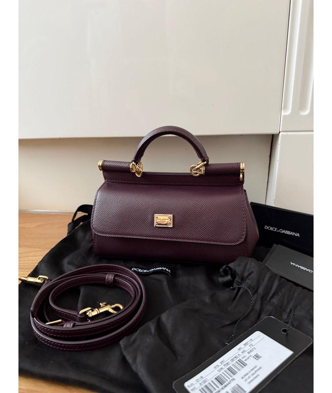 DOLCE&GABBANA Коричневая кожаная сумка через плечо, фото 5