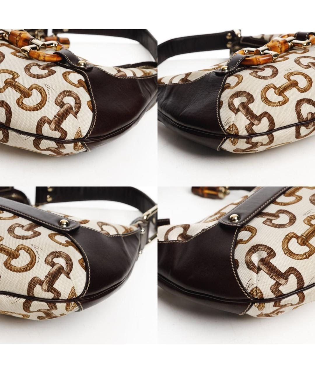 GUCCI Бежевая деним сумка с короткими ручками, фото 7