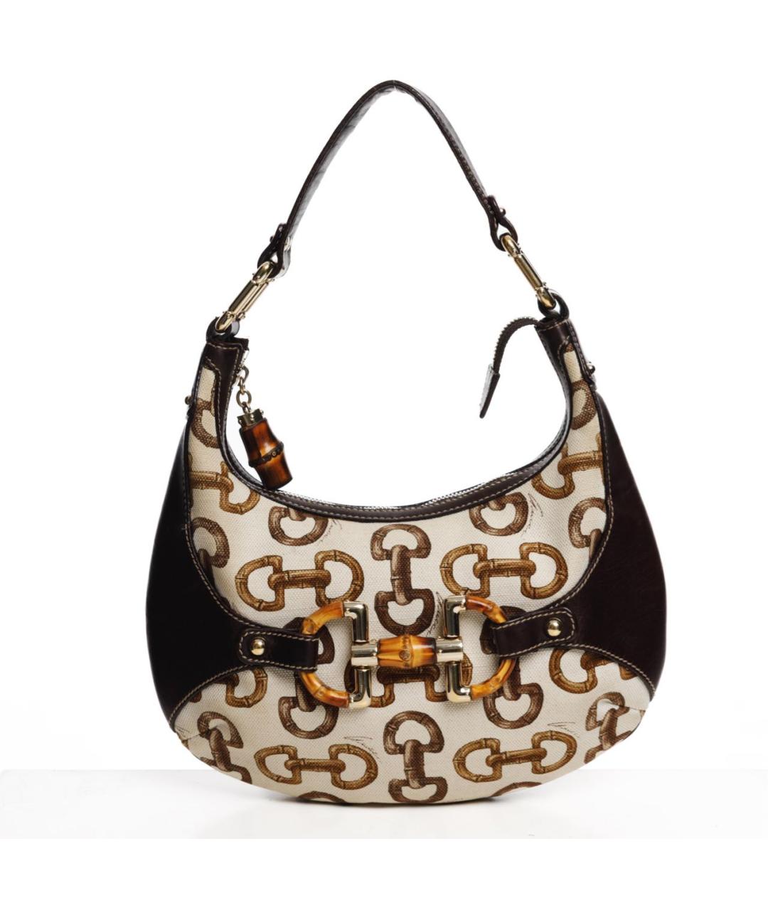 GUCCI Бежевая деним сумка с короткими ручками, фото 9