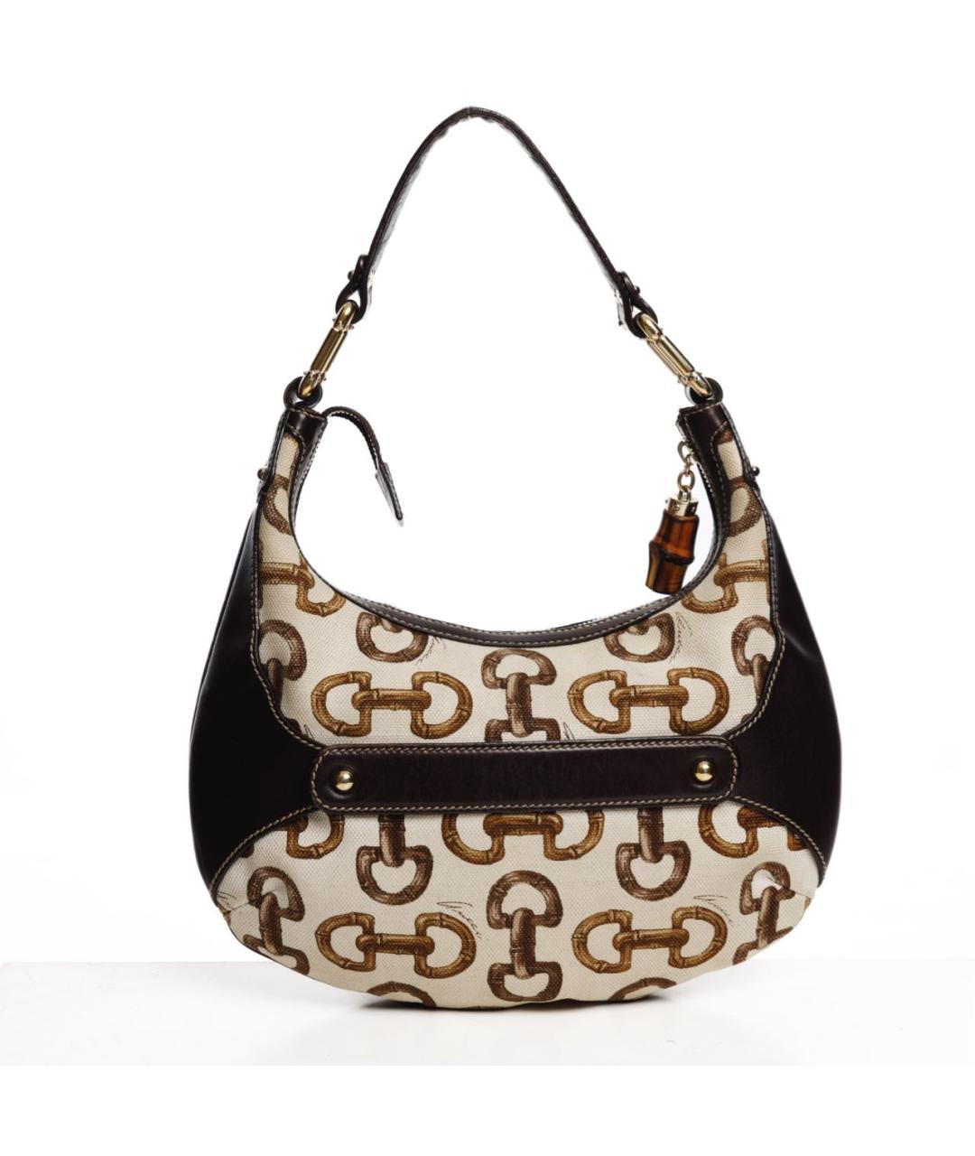 GUCCI Бежевая деним сумка с короткими ручками, фото 2