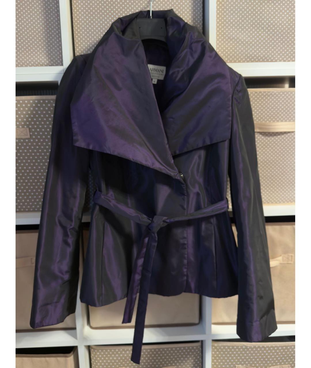 ARMANI COLLEZIONI Фиолетовая полиэстеровая куртка, фото 7