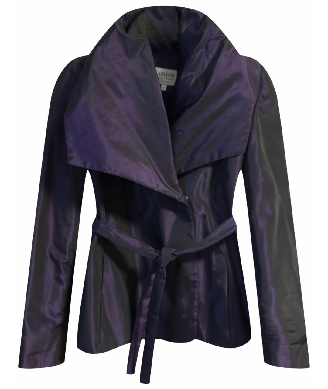 ARMANI COLLEZIONI Фиолетовая полиэстеровая куртка, фото 1