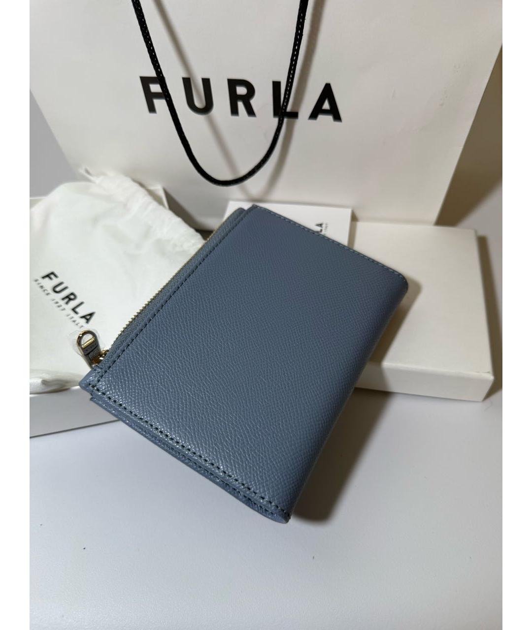 FURLA Голубой кожаный кошелек, фото 3