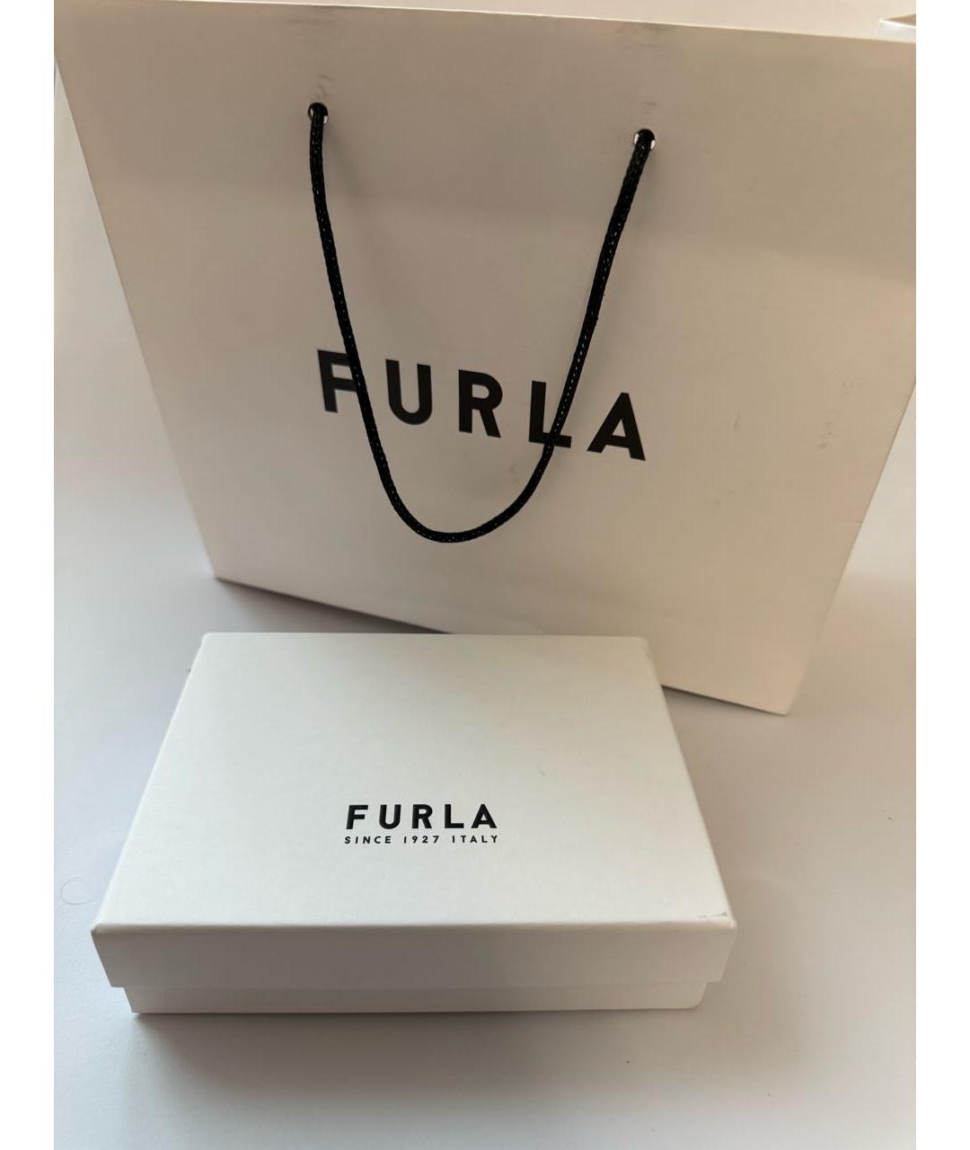 FURLA Голубой кожаный кошелек, фото 4