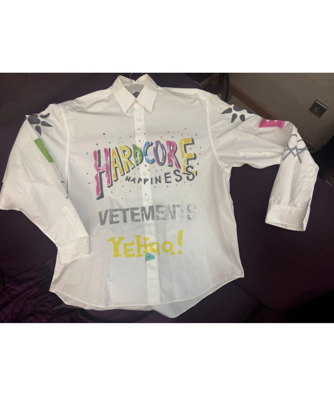 VETEMENTS Белая хлопковая рубашка, фото 4