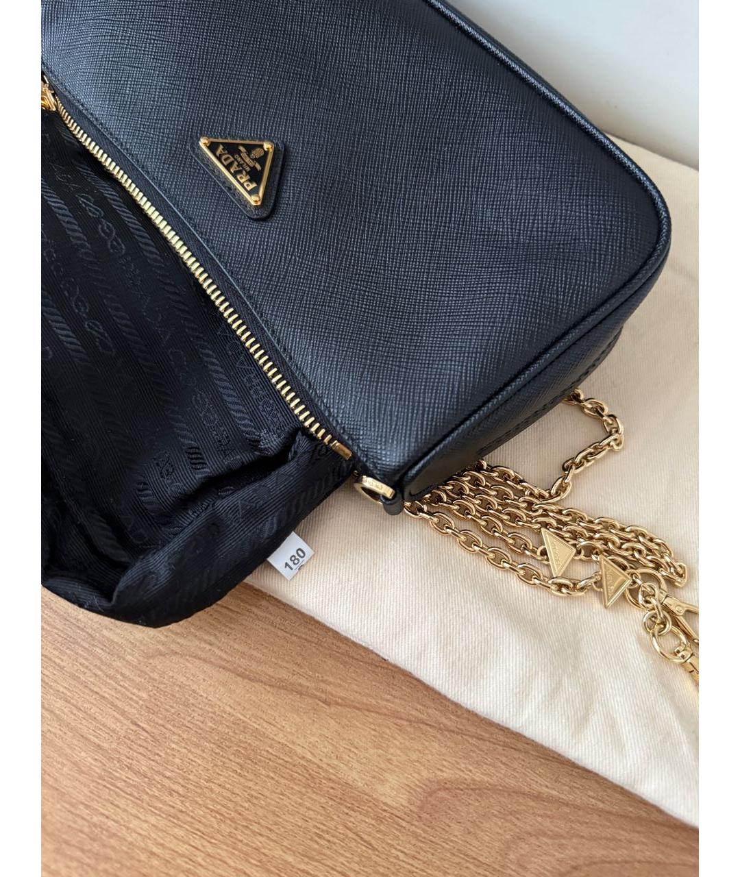 PRADA Черная кожаная сумка через плечо, фото 5