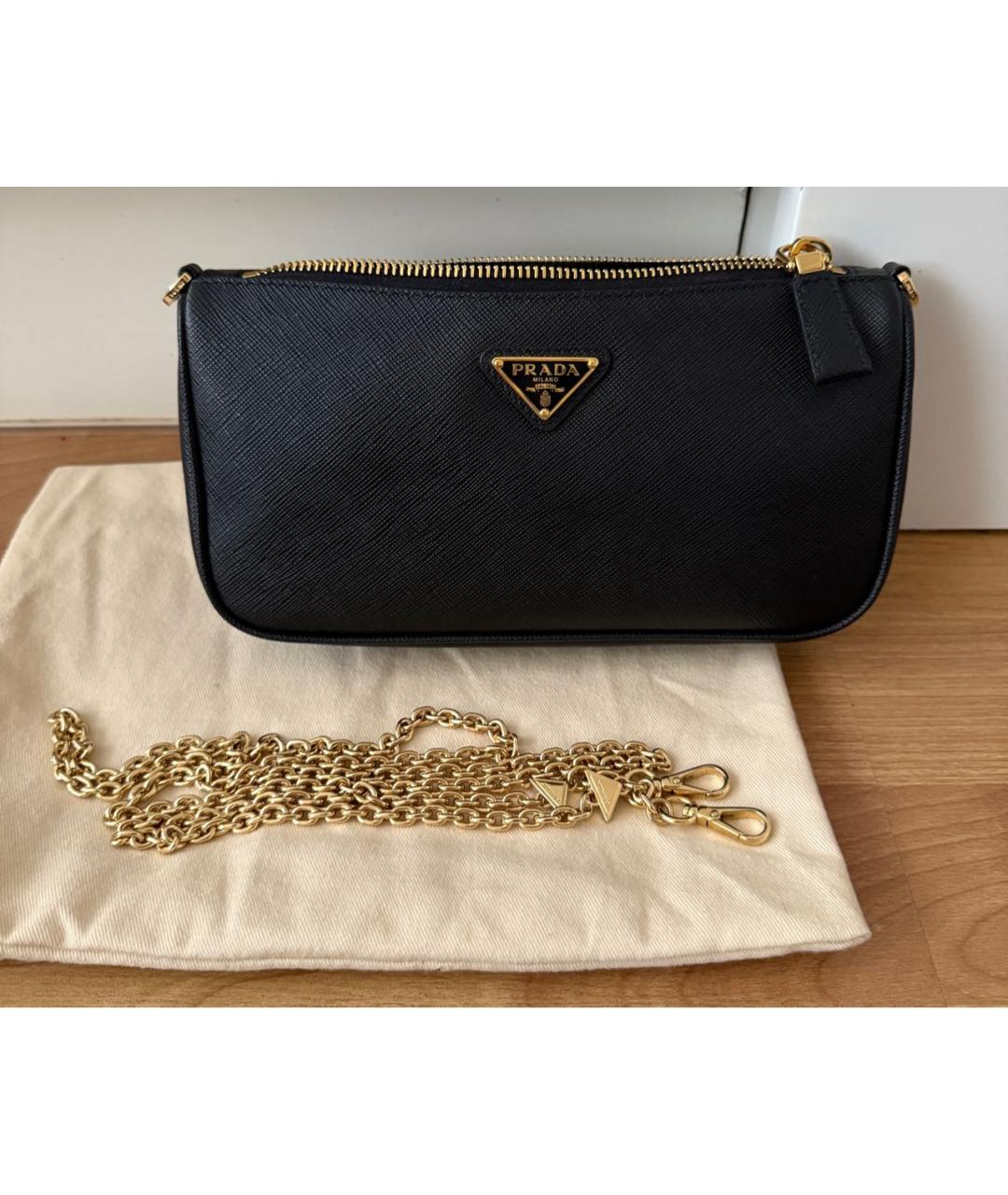 PRADA Черная кожаная сумка через плечо, фото 2