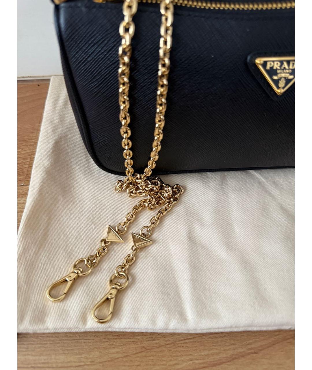 PRADA Черная кожаная сумка через плечо, фото 6