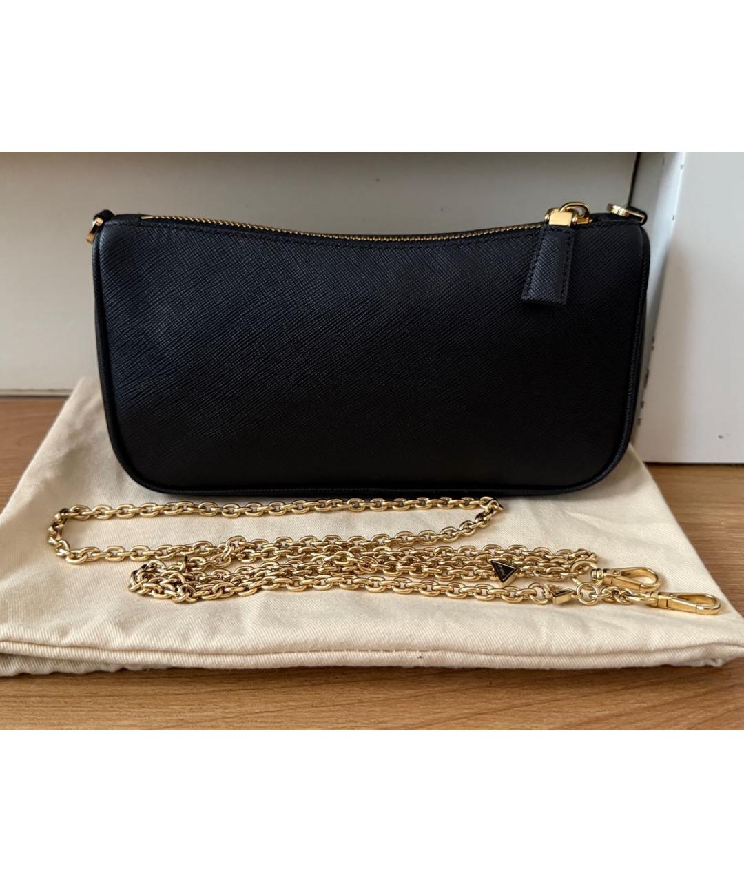 PRADA Черная кожаная сумка через плечо, фото 3