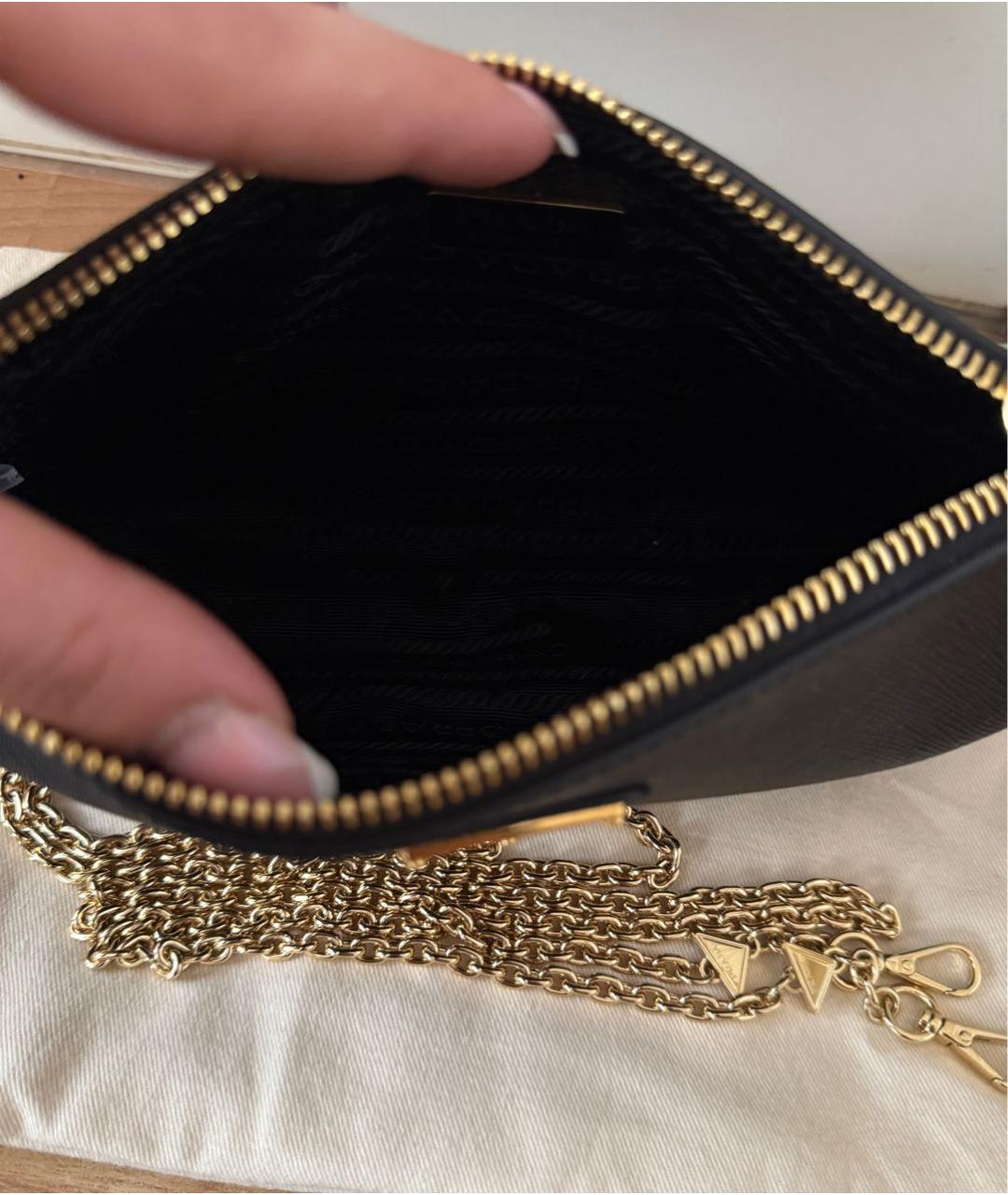 PRADA Черная кожаная сумка через плечо, фото 4