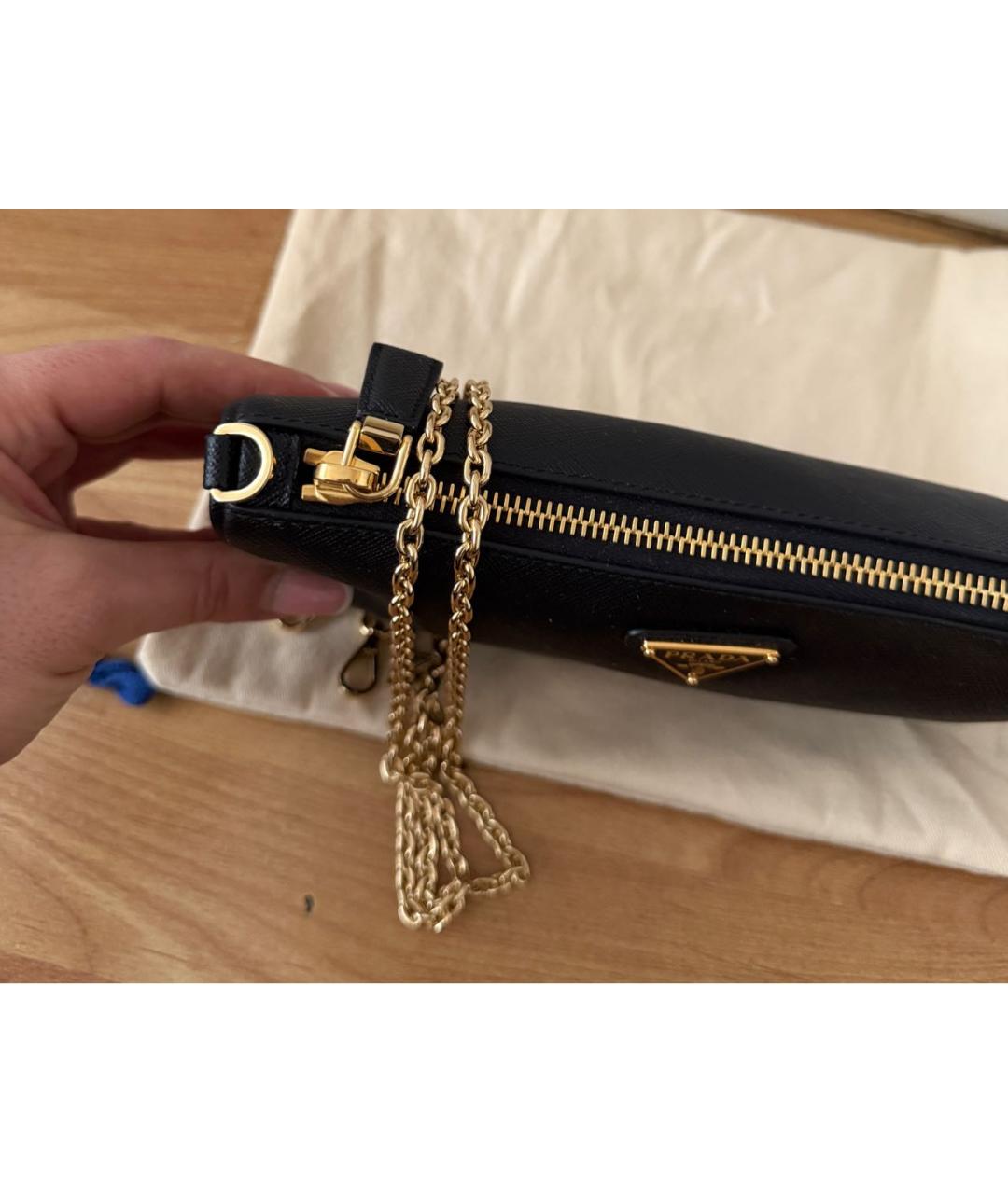 PRADA Черная кожаная сумка через плечо, фото 7