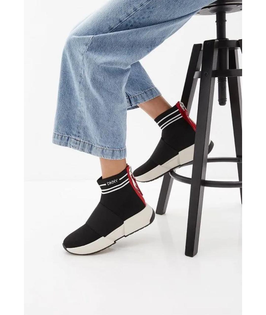 DKNY Черные текстильные кроссовки, фото 4