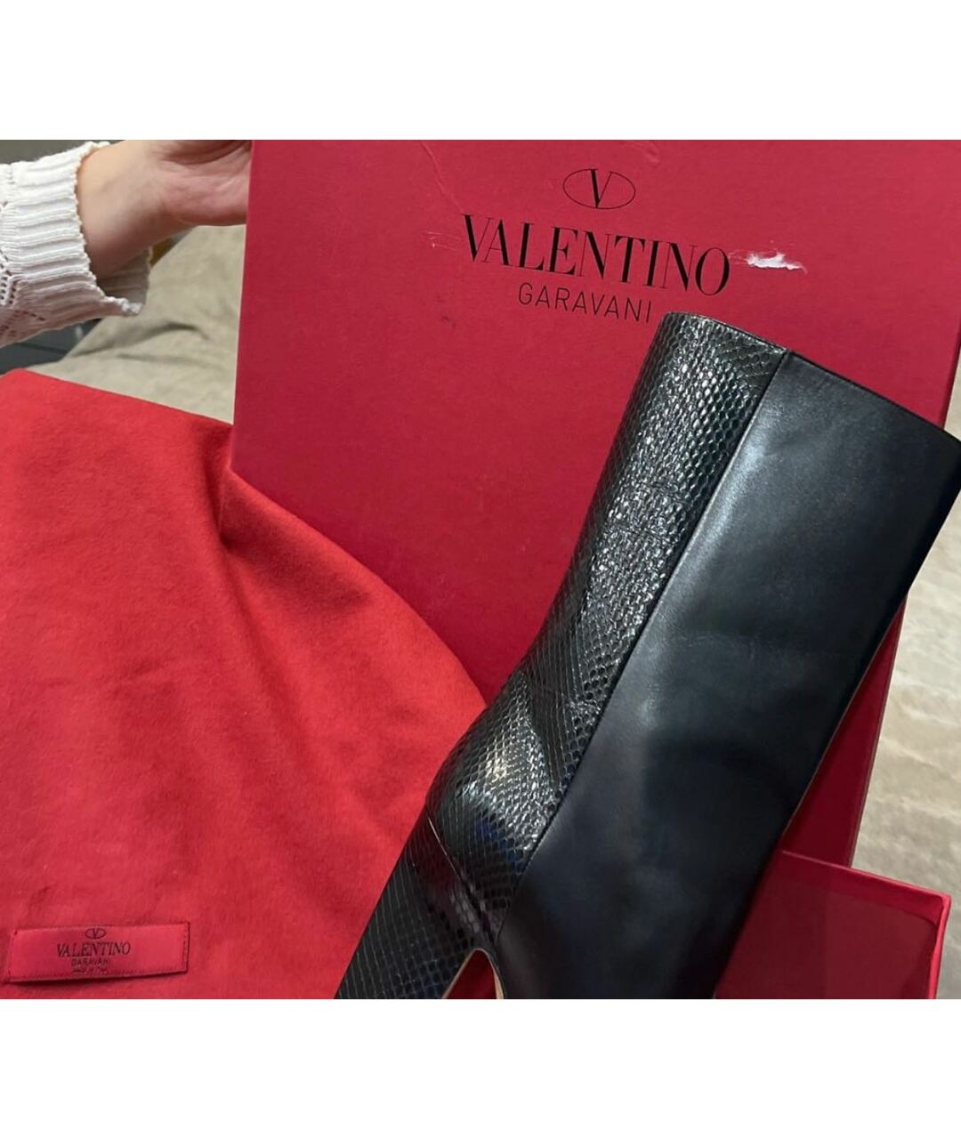 VALENTINO Черные кожаные сапоги, фото 3