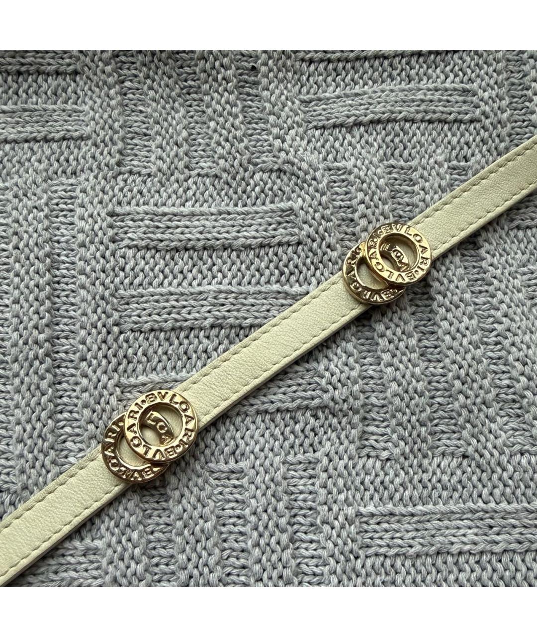 BVLGARI Бежевый кожаный браслет, фото 5