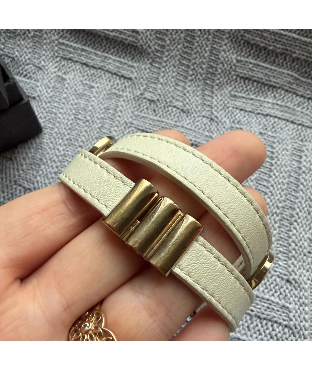 BVLGARI Бежевый кожаный браслет, фото 6