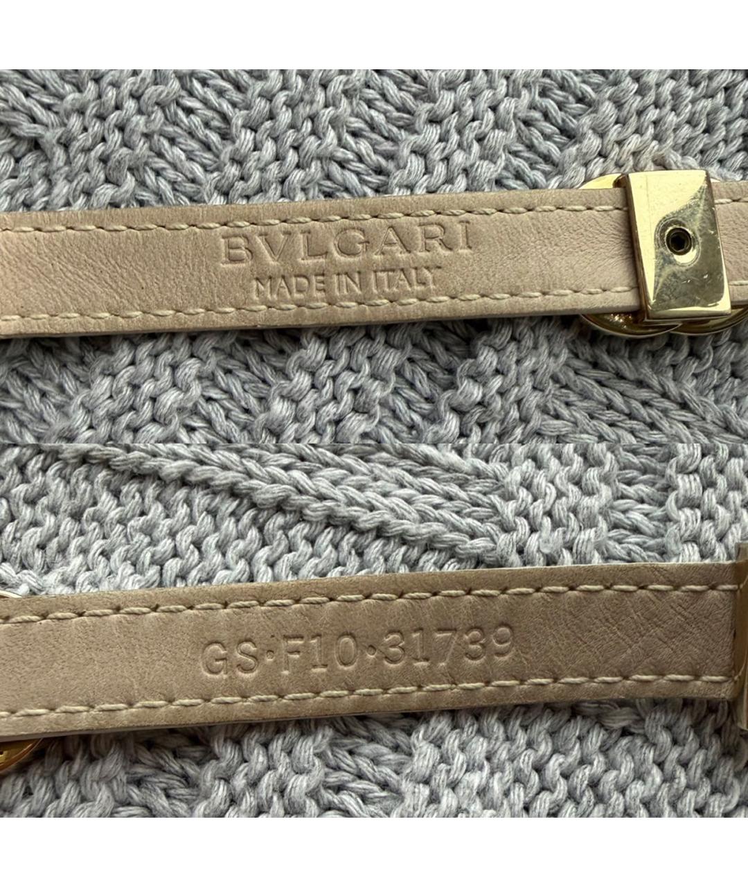 BVLGARI Бежевый кожаный браслет, фото 7