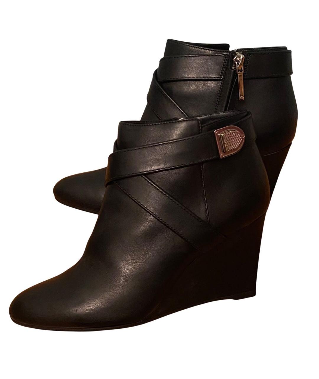 CHRISTIAN DIOR Черные кожаные ботильоны, фото 3