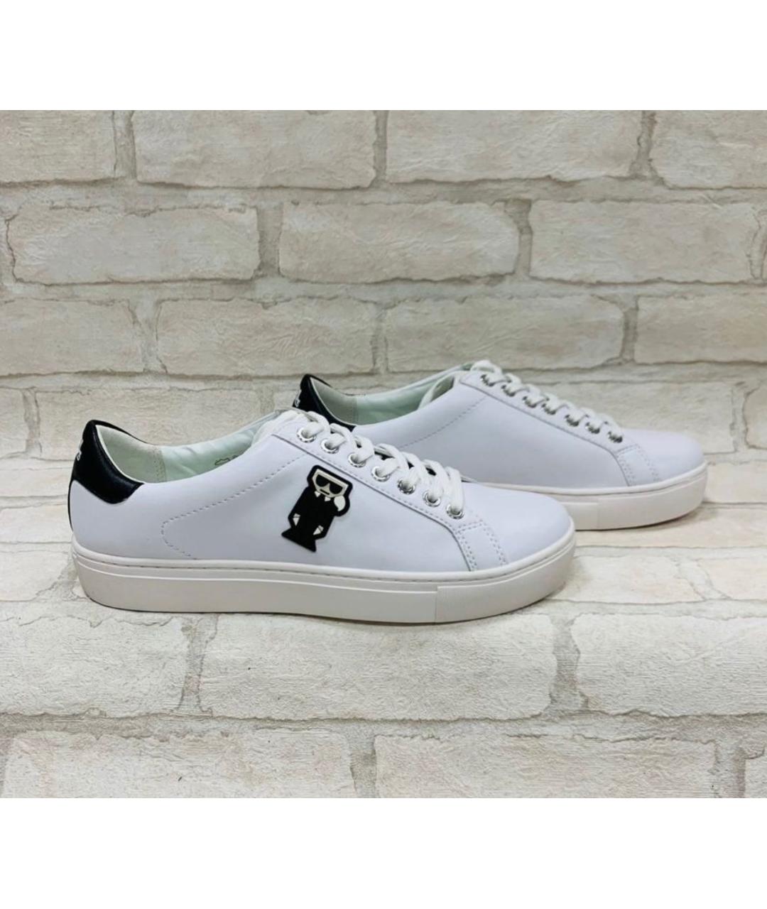 KARL LAGERFELD Белые кожаные кеды, фото 4