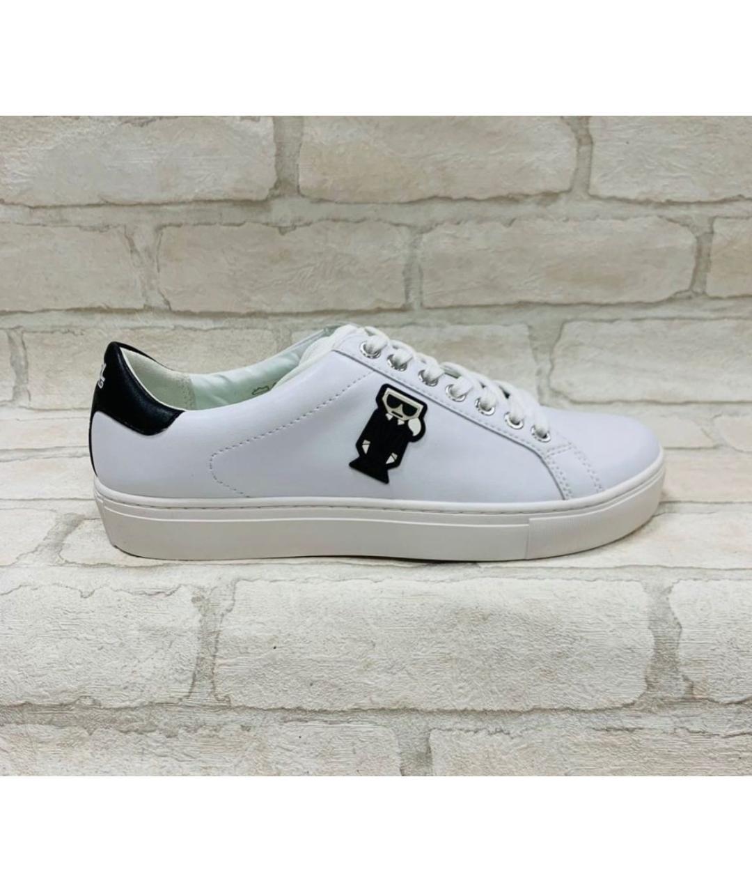 KARL LAGERFELD Белые кожаные кеды, фото 6