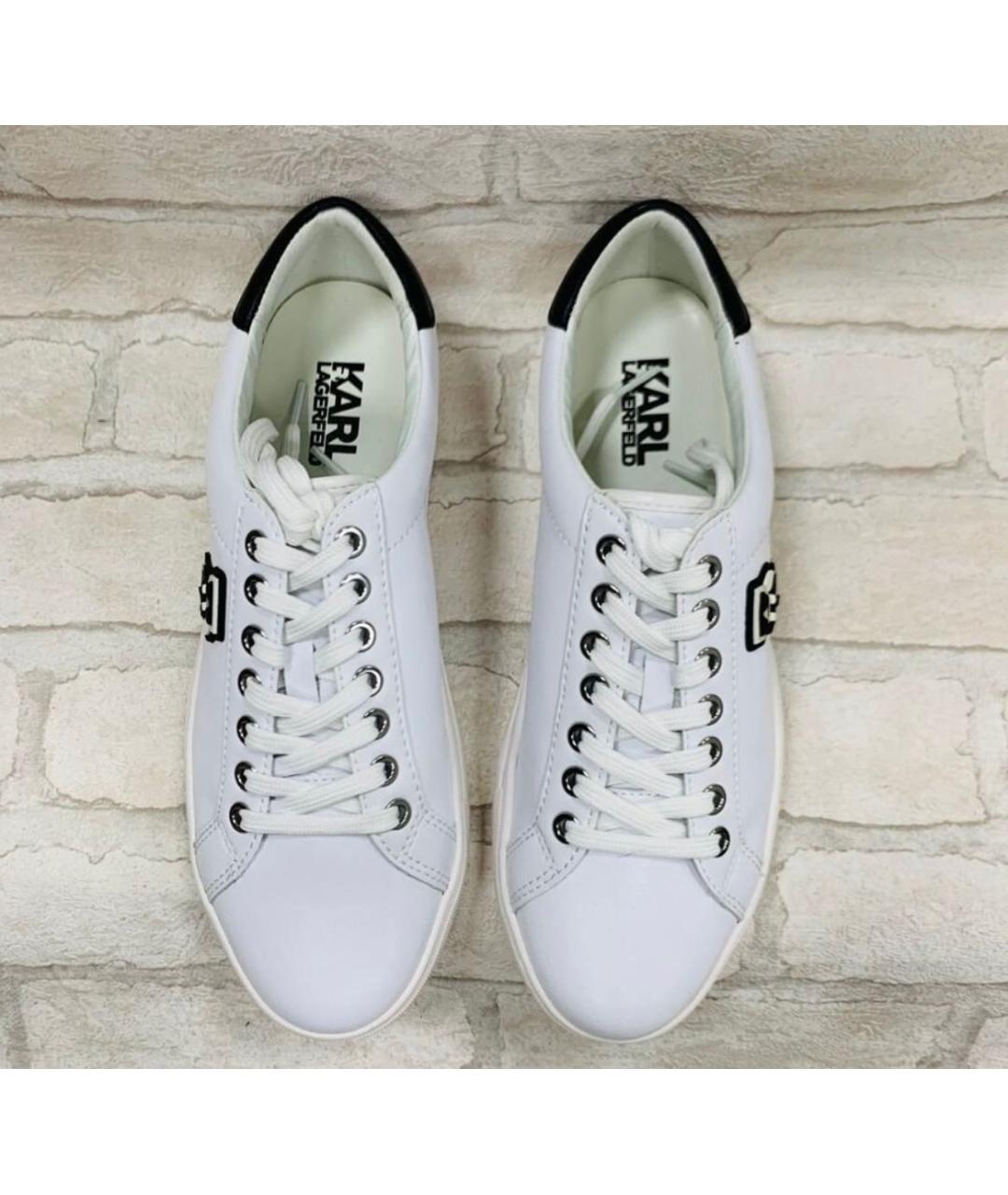 KARL LAGERFELD Белые кожаные кеды, фото 2