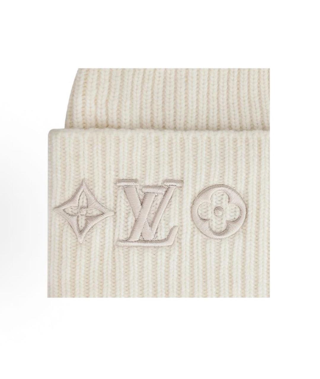 LOUIS VUITTON Белая шерстяная шапка, фото 2
