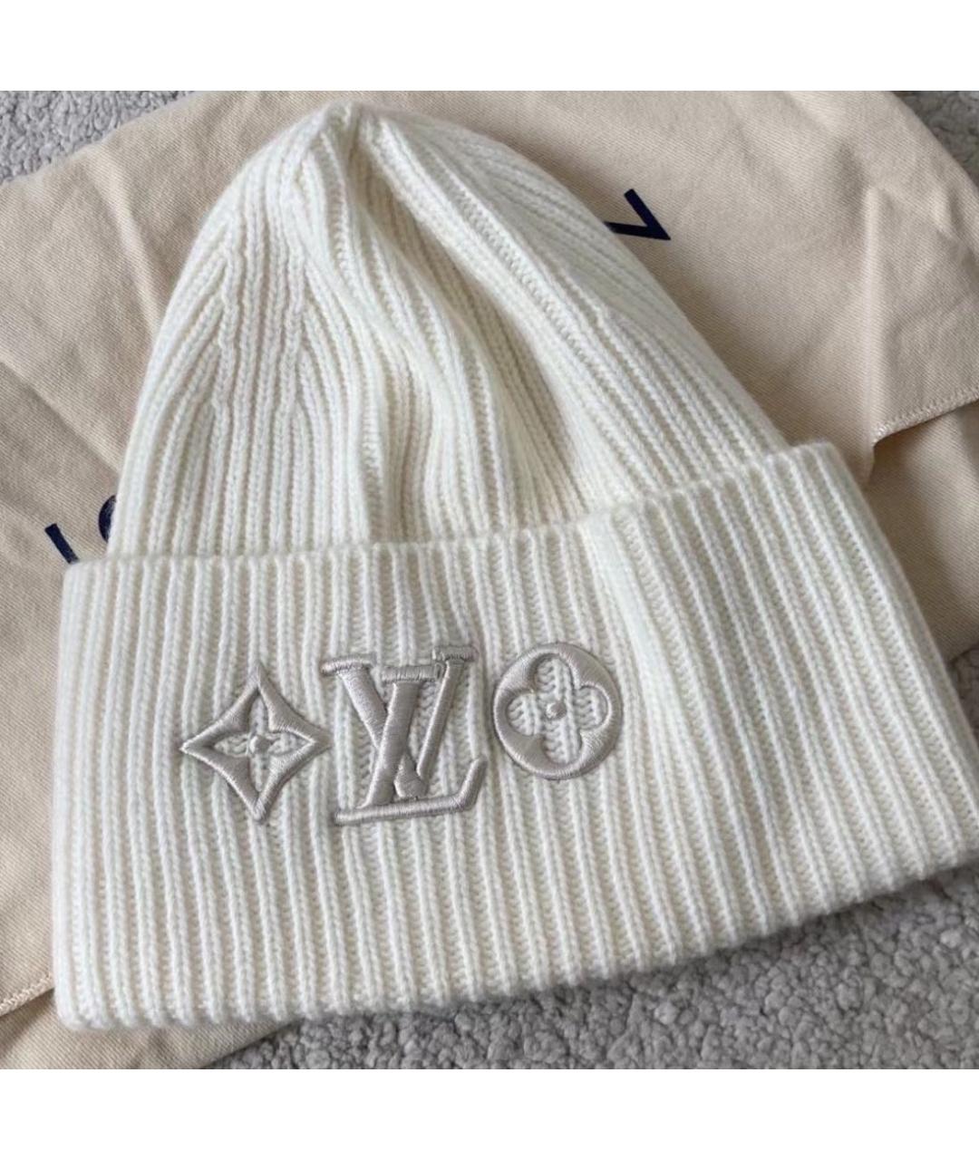 LOUIS VUITTON Белая шерстяная шапка, фото 3