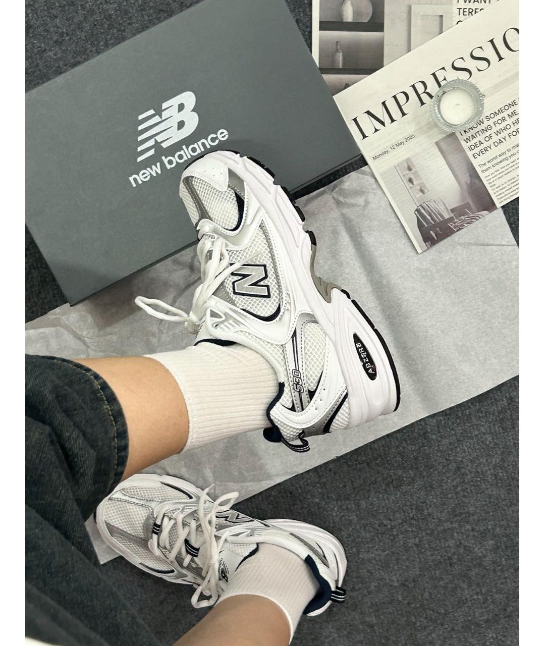 NEW BALANCE Белые текстильные кроссовки, фото 7